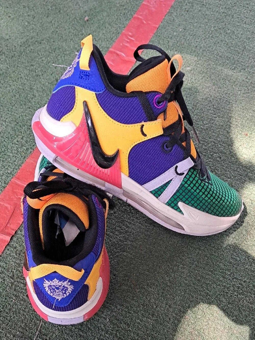 Colorful Youth  Athletic Sneakers - Green/Yellow/Purple/Black/Pink